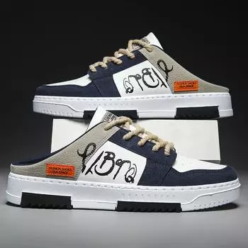 Модные мужские тапочки Мужские кроссовки Парные полутапочки для мужчин Мокасины Обувь без застежек Мужская обувь для ходьбы Шлепанцы Sandalias Zapatos 39