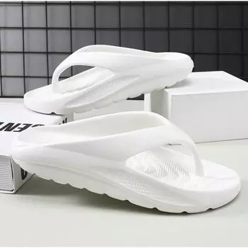 Модные мужские тапочки на лето Повседневные мужские шлепанцы Удобные мягкие мужские сандалии Нескользящая пляжная обувь для мужчин Chanclas De Hombre 40-41 белый