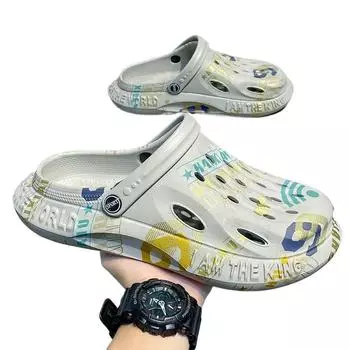 Модные мужские тапочки Sabot Hole Мужская обувь Летние мягкие шлепанцы Высокое качество Модные забавные оригинальные дешевые туфли Ликвидация Повседневная распродажа Eva 39-40