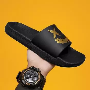 Модные мужские тапочки, сандалии, износостойкая обувь для мужчин, нескользящая, мягкая и удобная, для дома и улицы, модная, с толстой подошвой, новая 4041 черный белый