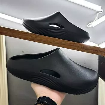 Модные мужские тапочки, водонепроницаемые, маслостойкие, поварские туфли, повседневные, удобные, EVA, летние, уличные, нескользящие, пляжные, рыболовные туфли 40 бежевый