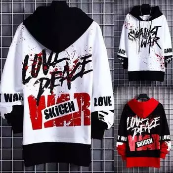 Модные мужские толстовки с капюшоном, повседневные мужские толстовки с буквенным принтом, уличные мужские толстовки с капюшоном, свободные спортивные толстовки S