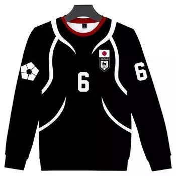 Модные мужские толстовки с принтом аниме BLUE LOCK с круглым вырезом и капюшоном, мужские дорожные свитера, мужской топ, уличная одежда, спортивный костюм для активного отдыха XS чёрный