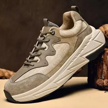 Модные мужские толстые кроссовки повседневная обувь для отдыха на открытом воздухе 39 хаки