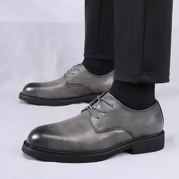 Модные мужские туфли для отдыха, бизнеса, дерби, минималистичный и универсальный стиль, для офиса, свадьбы, вечеринки на открытом воздухе, повседневные мужские туфли для прогулок 38 коричневый