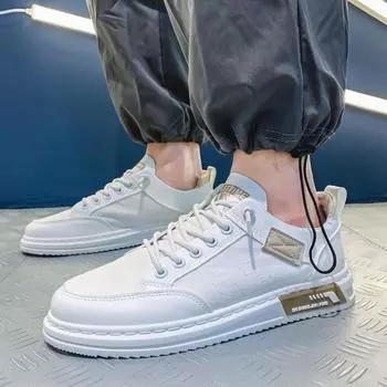 Модные мужские туфли для скейтбординга. Модные универсальные мужские белые туфли. Летние новые мужские кожаные повседневные туфли. Деловая обувь для мужчин. 39 хаки