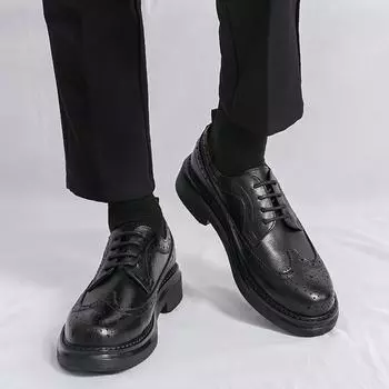 Модные мужские туфли для торжеств Модный ретро-стиль дизайна Свадьба Вечеринка Отдых на природе Тренд Уличные прогулки Взрослые туфли больших размеров 38 коричневый