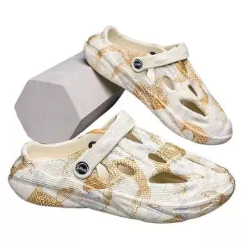 Модные мужские туфли Hole Eva, нескользящие мужские тапочки из ПВХ для взрослых, удобные слайдеры, забавная резиновая дешевая обувь, ликвидация, тренд 2024 года, стиль 38