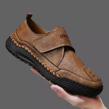 Модные мужские туфли из кожи ручной работы, повседневные удобные мужские мокасины, кожаные туфли без застежек, мужские туфли на плоской подошве, горячая распродажа, обувь для ходьбы на открытом воздухе, мужские 38 чёрный