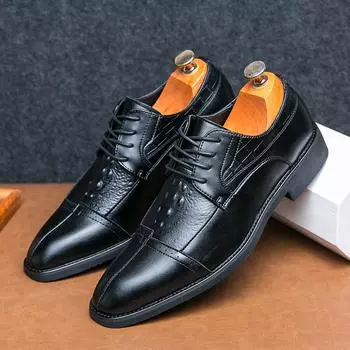 Модные мужские туфли из кожи с крокодиловым узором, повседневные мужские туфли для вождения, модные туфли-оксфорды, мокасины, плоские туфли, повседневные мужские туфли 38 чёрный