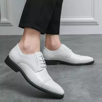 Модные мужские туфли из кожи с острым носком Модные итальянские мужские дизайнерские стили Свадебная вечеринка на открытом воздухе для отдыха на работе для прогулок мужская обувь 39 чёрный