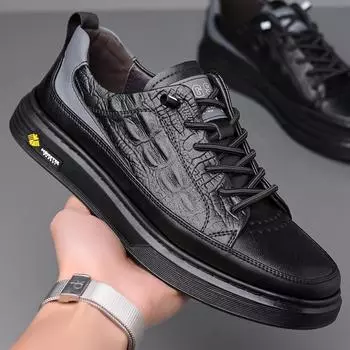 Модные мужские туфли из мягкой кожи весна-осень, дизайнерские новые, сшитые вручную, легкие, на толстой подошве, мужские повседневные кожаные туфли 38