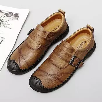 Модные мужские туфли из натуральной кожи Деловая обувь Офисная мужская повседневная обувь Обувь для альпинизма на открытом воздухе Мужская обувь для вождения на мягкой подошве 38 чёрный