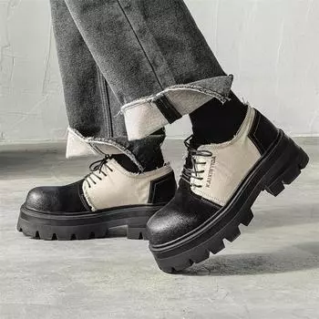 Модные мужские туфли из натуральной кожи, модный дизайнерский стиль, молодежная мода для отдыха на природе, для вечеринок, прогулок, повседневных, офисных, на толстой подошве, качественная обувь 38 коричневый