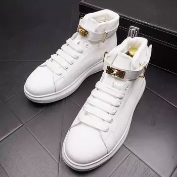 Модные мужские туфли из натуральной кожи, кроссовки, мужские ботинки, модные повседневные ботильоны, мужские туфли на платформе для мужчин, дизайнерская обувь класса люкс 38 чёрный