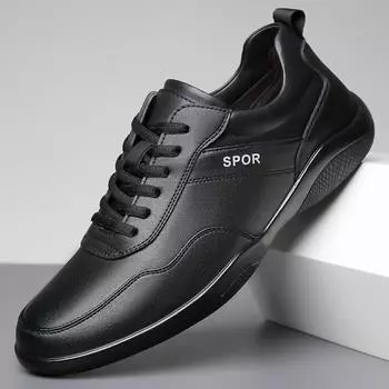Модные мужские туфли из натуральной кожи, дышащие, весна-осень, на шнуровке, удобные, повседневные, уличные кроссовки, модные, нескользящие кроссовки 38 белый