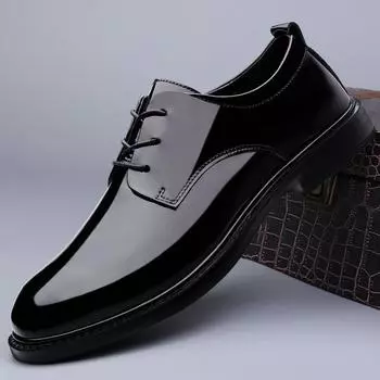 Модные мужские туфли из натуральной кожи, новый дизайн, мужские оксфорды, блестящие туфли для свадебной вечеринки, офиса, деловая обувь, удобная мужская обувь 37 чёрный