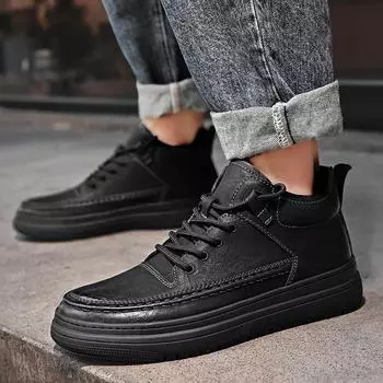 Модные мужские туфли из натуральной кожи, повседневные туфли средней высоты, ручная работа, модные мужские туфли на плоской подошве, мужские кроссовки, мокасины, роскошные брендовые туфли-лодочки 7 жёлтый