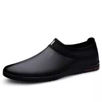 Модные мужские туфли из натуральной кожи с мягкой подошвой, удобные туфли на плоской подошве, офисные туфли для поездок на работу, модные нескользящие мужские мокасины 37 коричневый