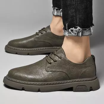 Модные мужские туфли из натуральной кожи, стильные мужские повседневные туфли на шнуровке, классическая мужская обувь ручной работы для свадьбы, мужские оксфорды, балетки 37 чёрный