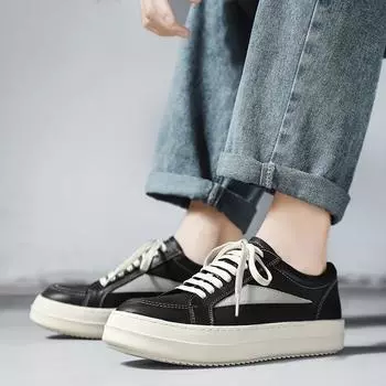 Модные мужские туфли из натуральной кожи для сёрфинга Модный и универсальный стиль Отдых на природе Вечеринка Повседневные офисные спортивные туфли для молодёжи Классические чёрные туфли 38 чёрный