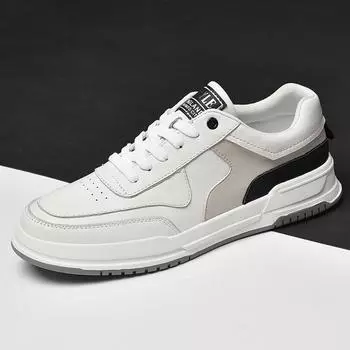 Модные мужские туфли из натуральной кожи на шнуровке, повседневные кроссовки, удобные дизайнерские мужские туфли из коровьей кожи, оксфорды, мужская обувь, мокасины, мужские кроссовки 6.5 чёрный