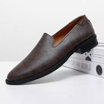 Модные мужские туфли из натуральной кожи с острым носком, дышащие офисные туфли для мужчин, дизайнерские туфли для вождения, мокасины 36 чёрный