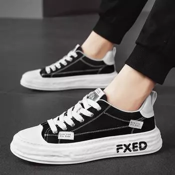 Модные мужские туфли из парусины, дышащие летом, 2024 новые студенческие спортивные и развлекательные туфли на плоской подошве, черные кроссовки для мужчин 39 бежевый