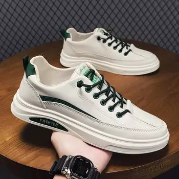 Модные мужские туфли из вулканизированной кожи, повседневная обувь 2024 года, весна-осень, дышащие мужские кроссовки на платформе со шнуровкой Zapatos De Hombre 39 чёрный