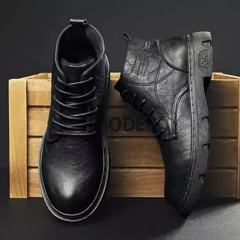 Модные мужские туфли кожаные мужские ботинки на шнуровке на платформе водонепроницаемые низкие цены классические дешевые удобные распродажа горячая распродажа в рекламе новые 39