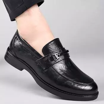 Модные мужские туфли-лоферы для офиса, классического ретро-стиля, для отдыха, бизнеса, вечеринки, повседневные, для офиса, для взрослых, элегантные, качественные, кожаные туфли 38 коричневый