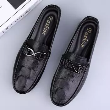 Модные мужские туфли-лоферы Slip on Classic Fashion Lazy Shoes Легкие удобные туфли из натуральной кожи для вождения Новые мужские туфли-лоферы 38 серый