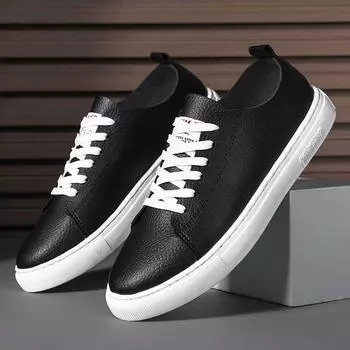 Модные мужские туфли на шнуровке черного цвета Модные мужские роскошные кроссовки для отдыха Мужская повседневная обувь на шнуровке Обувь для ходьбы Обувь Мужская обувь на плоской подошве 6.5 белый