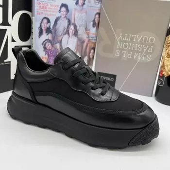 Модные мужские туфли на толстой подошве Простые летние трикотажные спортивные туфли Повседневная обувь из сетки Кроссовки Zapatos Casuales Zapatillas De Deporte 39 чёрный