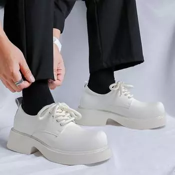 Модные мужские туфли на толстой подошве высокого качества для офиса, формальные туфли для мужчин, свадебные вечеринки, повседневная мода, удобные 38 чёрный