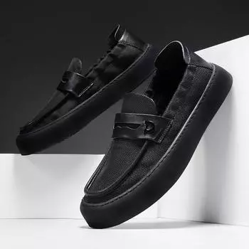 Модные мужские туфли PARZIVAL весна-осень класса люкс для повседневного офисного делового стиля, модные мужские туфли-лоферы, повседневные туфли на платформе, мужская обувь 38 чёрный
