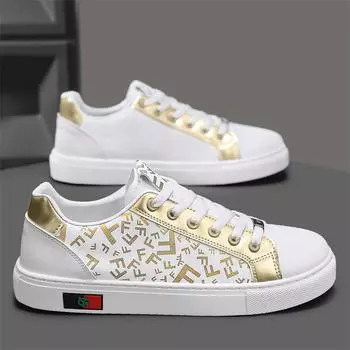 Модные мужские туфли с буквенным принтом, белые туфли, трендовая повседневная обувь, мужская летняя универсальная спортивная обувь 39