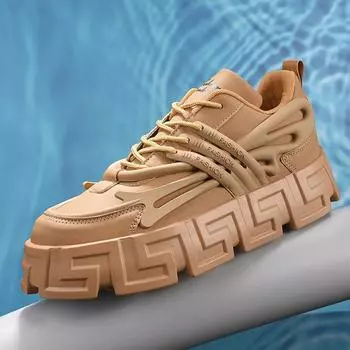 Модные мужские туфли с низким верхом, толстая подошва, увеличенная высота, повседневные и модные туфли для пап, мужская дышащая спортивная обувь 39 хаки