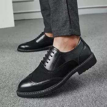Модные мужские туфли с острым носком 2024 года, новые мужские оксфорды, кожаная модная обувь для парикмахеров, мужская повседневная обувь с крокодиловым узором 38