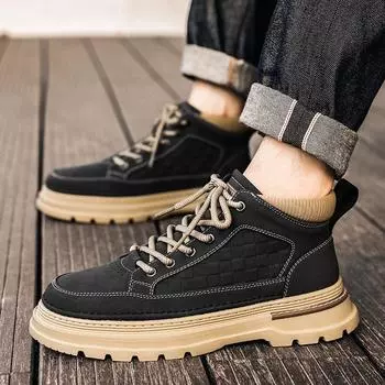 Модные мужские туфли с высоким верхом Модный дизайнерский стиль Отдых на природе Вечеринки Повседневные Офисные походы Взрослые молодежные качественные удобные туфли 39 чёрный