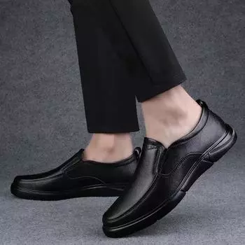 Модные мужские туфли Slip on Business Shoes для отдыха и прогулок, мужские мокасины, универсальные мужские туфли из натуральной кожи, повседневные туфли из мягкой стильной резины 38 серый