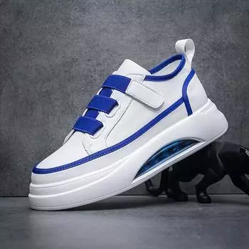 Модные мужские туфли весна-лето новые маленькие белые туфли эластичные края пряжки дизайн ленивые туфли персонализированные универсальные цветовые сочетания воздушная подушка т 38