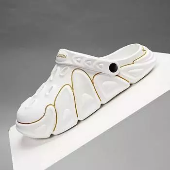 Модные мужские уличные сандалии, тапочки, пляжные удобные сабо на мягкой подошве, дизайнерская мужская повседневная обувь, садовая обувь, мужские уличные сандалии 40-41