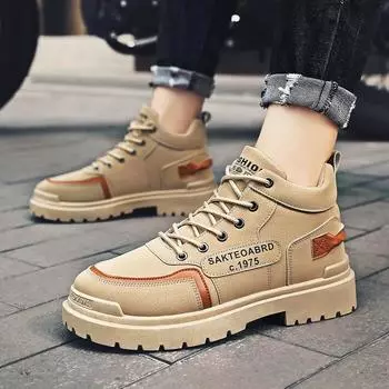 Модные мужские универсальные ботинки, водонепроницаемые, износостойкие, походные ботинки, осень 2024, новые высокие кроссовки, мужские повседневные ботинки на платформе 39 хаки