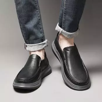 Модные мужские универсальные лоферы Модные мужские дышащие кроссовки из натуральной кожи Мужская повседневная обувь Классическая мужская удобная обувь без застежек 38