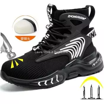 Модные мужские утепленные 6kv защитные ботинки с пластиковым носком рабочие защитные ботинки дышащие изоляционные рабочие ботинки мужские ботинки 36