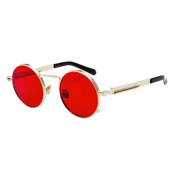 Модные мужские весенние очки с металлическими дужками, персонализированные солнцезащитные очки, очки в стиле ретро стимпанк. One Size красный