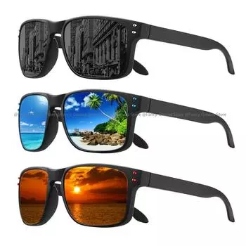 Модные мужские винтажные поляризованные солнцезащитные очки женские квадратные оправы модные спортивные солнцезащитные очки UV400 унисекс ретро очки для вождения очки as picture