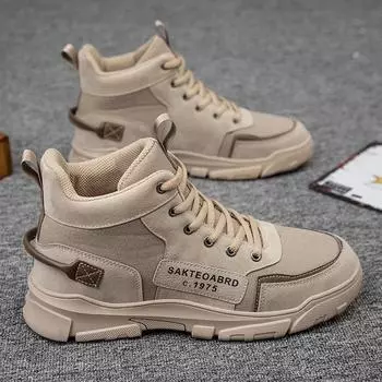 «Модные мужские высокие ботинки Martin 2023 года»: Осенний повседневный британский рабочий стиль. 40 чёрный