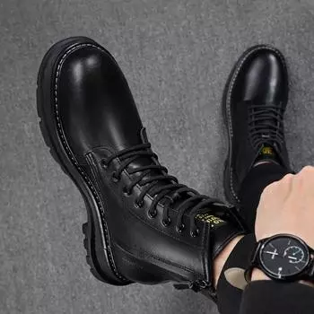 Модные мужские высокие ботинки Martin на осень/зиму в британско-корейском стиле Size 41